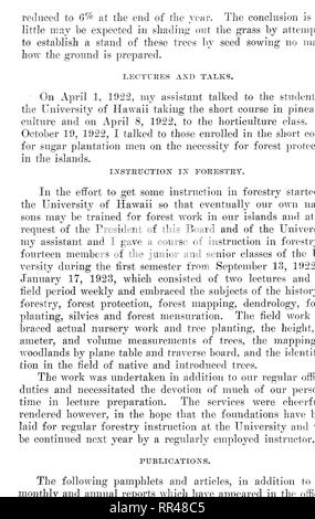 . Rapport du Comité des commissaires de l'Agriculture et de la forêt du territoire d'Hawaï pour la période ... L'agriculture, les forêts et la foresterie ; les insectes. . Veuillez noter que ces images sont extraites de la page numérisée des images qui peuvent avoir été retouchées numériquement pour plus de lisibilité - coloration et l'aspect de ces illustrations ne peut pas parfaitement ressembler à l'œuvre originale.. Hawaii. Conseil des commissaires de l'Agriculture et de la forêt. Honolulu Banque D'Images