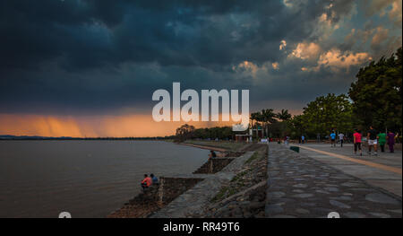 Lac Sukhna, Chandigarh, Inde Banque D'Images