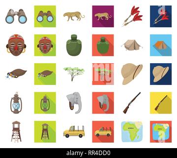 Afrique,sac,Animaux,jumelles,location,caricature,télévision,collection,défense,dart,diamants,elephant,équipement,animation,jaugée, chapeau,hobby,chasse,chasseur,illustration,isolé,lampe,kérosène,leopard,site,mask,nature,Safari,fusil,savanna,savannah,épouvantail,set,signer,symbole,lance,tente,territoire,les voyages,arbre,tribu,trophée tropiques,eau,tour,sauvage,vecteurs vecteur , Illustration de Vecteur