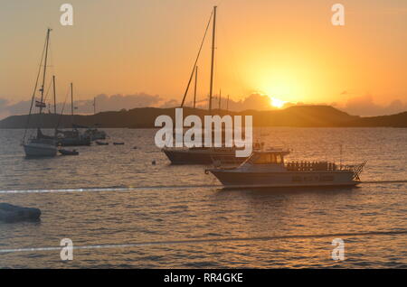 Coucher de soleil sur St.Thomas Banque D'Images