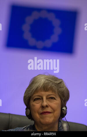 Charm el-Cheikh, en Egypte. Feb 24, 2019. Le Premier ministre britannique Theresa peut assiste à la première session plénière de l'Union européenne (UE) et la Ligue des États arabes (LEA) au sommet de Charm el-Cheikh convention center. Credit : Oliver Weiken/dpa/Alamy Live News Banque D'Images