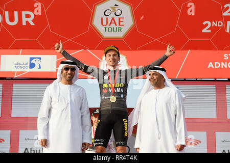 Abu Dhabi, EAU. 24 févr. 2109. Nella foto : Primoz Roglic (Équipe Jumbo - Visma) Photo LaPresse - Fabio Ferrari 24 Février, 2019 Abu Dhabi (Emirats Arabes Unis) Sport cyclisme Tour des EAU 2019 - Stage 1 - De Al Hudayriat Hudayriat l'île d'Al Island - 9,9 km TTT dans le pic : Primoz Roglic (Équipe Jumbo - Visma) Credit : LaPresse/Alamy Live News Banque D'Images