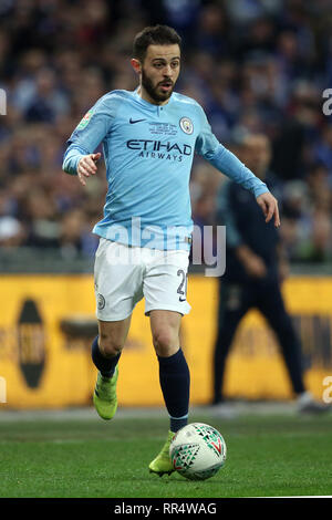 Londres, Royaume-Uni. Feb 24, 2019. Londres, Royaume-Uni. 13Th Nov, 2018. Bernardo Silva de Manchester City pendant le match final de la Coupe du buffle entre Chelsea et Manchester City à Stamford Bridge le 24 février 2019 à Londres, en Angleterre. (Photo prise par Paul Chesterton/phcimages.com) : PHC Crédit Images/Alamy Vivre NewsEditorial uniquement, licence requise pour un usage commercial. Aucune utilisation de pari, de jeux ou d'un seul club/ligue/player publication. par Paul Chesterton/phcimages.com) : PHC Crédit Images/Alamy Live News Banque D'Images
