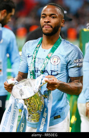 Londres, Royaume-Uni. 24 févr. 2019. lors de la finale de la coupe au cours de Carabao entre Chelsea et Manchester City au stade de Wembley, Londres, Angleterre le 24 février 2019 Action Sport Crédit photo FA Premier League Ligue de football et les images sont soumis à licence. DataCo Usage éditorial uniquement. Pas de vente d'impression. Aucun usage personnel des ventes. Aucune UTILISATION NON RÉMUNÉRÉ : Crédit photo Action Sport/Alamy Live News Banque D'Images