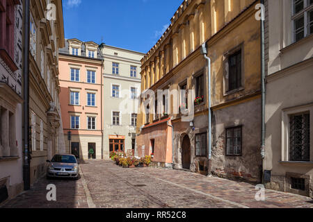 Maisons à la rue Kanonicza en vieille ville de Cracovie en Pologne Banque D'Images