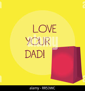 La main conceptuel montrant l'amour de votre père. Photo d'objets américains ont de bons sentiments au sujet de votre père d'émotions d'amour Banque D'Images