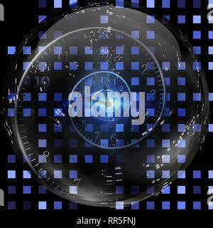 Spirale de temps à l'intérieur de boule de cristal. Banque D'Images