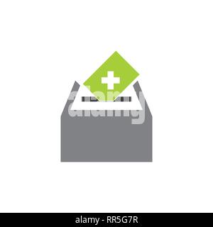 Insérez la carte médicale fort vecteur symbole Illustration de Vecteur