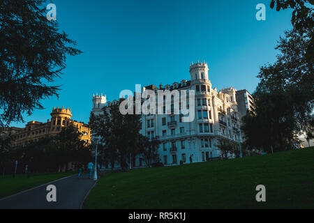 Villa de luxe sur le bord d'un parc, Bilbao, Espagne Banque D'Images