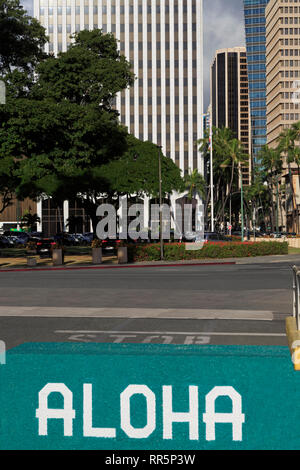 Bishop Street, Honolulu, Oahu, Hawaii, USA Banque D'Images