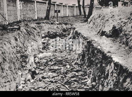 Des soldats soviétiques, des prisonniers de guerre allemands dans les camps de concentration, Deblin Pologne occupée Banque D'Images