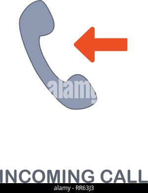 L'icône d'appel entrant. Deux couleurs Premium style design à partir de Contactez-nous collection d'icônes. L'icône Appel entrant parfait pixel pour la conception web, apps, logiciels Illustration de Vecteur