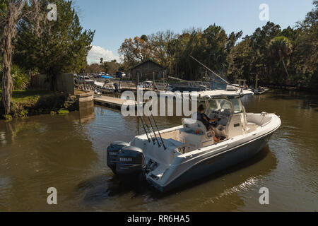 Crystal River Florida USA Fonction rampe de bateau Banque D'Images