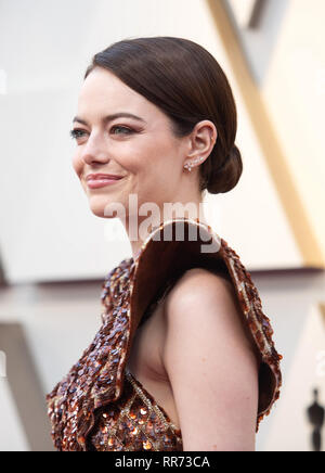 Hollywood, Californie, USA. Feb 24, 2019. L'actrice Emma Stone assiste à la 91e annuelle des Academy Awards. Credit : H00P.A.P/AdMedia/ZUMA/Alamy Fil Live News Banque D'Images