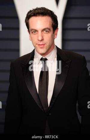 Los Angeles, USA. Feb 24, 2019. LOS ANGELES, CA - le 24 février : B. J. Novak à la Vanity Fair Oscar Party le 24 février 2019 à Los Angeles, Californie. Crédit photo : imageSPACE : Imagespace/Alamy Live News Banque D'Images