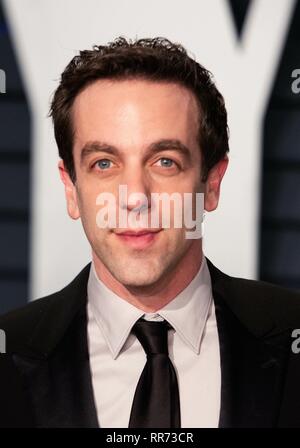 Los Angeles, USA. Feb 24, 2019. LOS ANGELES, CA - le 24 février : B. J. Novak à la Vanity Fair Oscar Party le 24 février 2019 à Los Angeles, Californie. Crédit photo : imageSPACE : Imagespace/Alamy Live News Banque D'Images