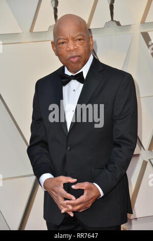 Los Angeles, USA. Feb 24, 2019. LOS ANGELES, CA. 24 février 2019 : Le membre du Congrès John Lewis à la 91e Academy Awards au Kodak Theater. Crédit : Paul Smith/Alamy Live News Banque D'Images
