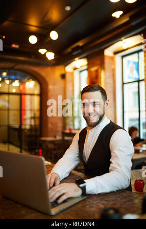 Successful Businessman in Cafe Banque D'Images