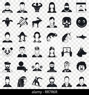 Icons set Avatar, le style simple Illustration de Vecteur