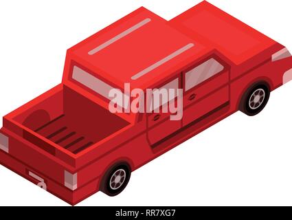 Interception d'icône de voiture rouge, style isométrique Illustration de Vecteur
