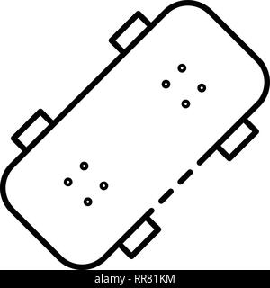 Skateboard enfant, icône de style contour Illustration de Vecteur