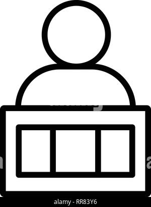 La prison de l'homme, l'icône photo style contour Illustration de Vecteur