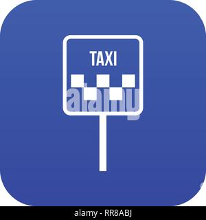 L'icône de connexion numérique taxi bleu Illustration de Vecteur