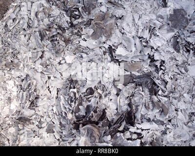 Les cendres et les cendres de l'argent fantôme le papier pour l'Ancêtre dans le Nouvel An chinois Banque D'Images