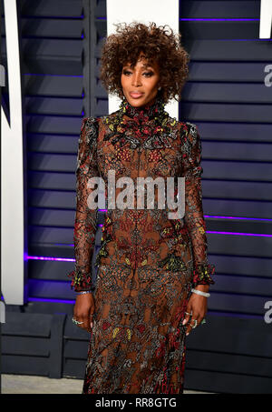 Naomi Campbell assistant à la Vanity Fair Oscar Party organisée à l'Annenberg Center for the Performing Arts à Beverly Hills, Los Angeles, Californie, USA. Banque D'Images