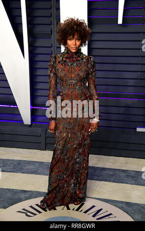 Naomi Campbell assistant à la Vanity Fair Oscar Party organisée à l'Annenberg Center for the Performing Arts à Beverly Hills, Los Angeles, Californie, USA. Banque D'Images