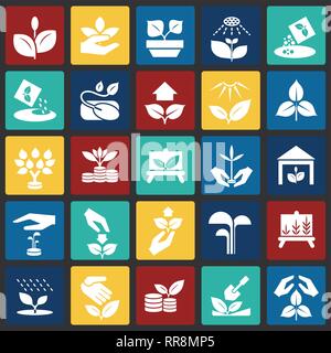 Grandir ensemble sur la couleur des icônes carrés de fond pour la conception graphique et web, simple signe vecteur moderne. Concept de l'Internet. Symbole à la mode pour la création de site internet w Illustration de Vecteur