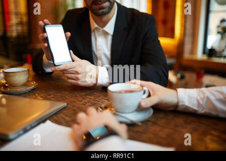 Businesman Smartphone Présentation Banque D'Images