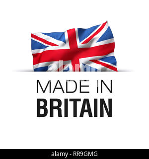 Fabriqué en Grande-Bretagne - label garanti avec une forme pavillon du Royaume-Uni. Banque D'Images