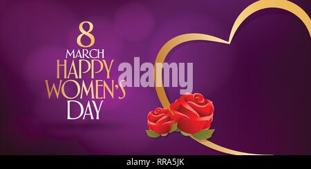 8 mars. Happy International Women's Day Celebration. Panneaux, affiches, médias sociaux, histoire, carte de Vœux, carte de Vœux, design branché modèle. Illustration de Vecteur