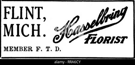 . Les fleuristes [microforme] examen. La floriculture. MICHIGAN COMMANDES SERONT SOIGNEUSEMENT BK SOIGNÉS PAR HENRY SMITH CO. FLORAL INOOBPORATKD GRAND RAPIDS ET GROS FLEURISTE AU DÉTAIL Mt'iiibor F. T. ]&gt ;. 200,000 PIEDS DE VERRE CONSACRÉ AUX FLEURS ET PLANTES , DETROIT J. BREITMEYER'S SONS 1314 Broadway "toujours un plaisir de garder un œil, pcreonally, sur toute commande d'un frère fleuriste." Philip Breitmeyer DETROIT Scribner, 2740 Fleurs CO. EST FORT STREET, toujours à votre service. IONIA, MICHIGAN CENTRAL MICHIGAN PIKE FLEUR, VEGETABLEand FRUIT FARM conduisant un fleuriste pour l'Ionie et Montcalm Counties Grc Banque D'Images