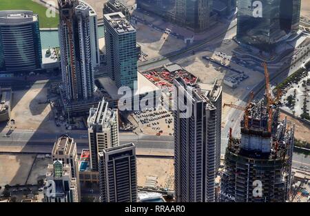 Vue de dessus sur la ville Dubaï Banque D'Images