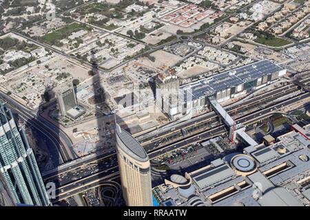 Vue de dessus sur la ville Dubaï Banque D'Images