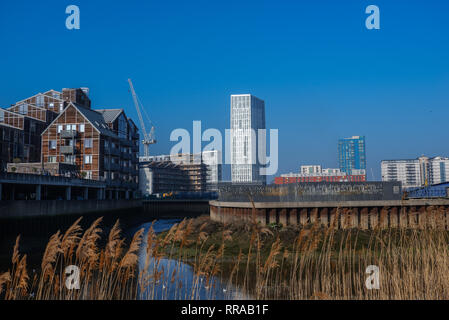 Londres, Angleterre - Février 2019 : les appartements de trois usines de l'Île, Bromley par Arc , Newham Banque D'Images