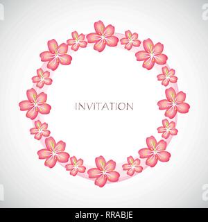 Fleur de cerisier rose fleurs de Sakura circle invitation vector illustration EPS10 Illustration de Vecteur