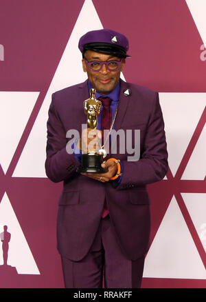 Hollywood, Californie, USA. Feb 24, 2019. Spike Lee, lors de la 91e académie annuelle Récompenses Presse à Hollywood et Highland le 24 février 2019 à Hollywood, Californie. Credit : Faye Sadou/media/Alamy Punch Live News Banque D'Images