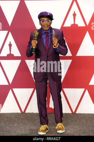 Hollywood, Californie, USA. Feb 24, 2019. Spike Lee, lors de la 91e académie annuelle Récompenses Presse à Hollywood et Highland le 24 février 2019 à Hollywood, Californie. Credit : Faye Sadou/media/Alamy Punch Live News Banque D'Images