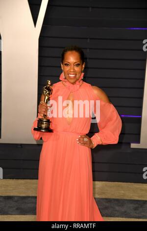 Los Angeles, USA. Feb 24, 2019. LOS ANGELES, CA - le 24 février : Regina King à la Vanity Fair Oscar Party le 24 février 2019 à Los Angeles, Californie. Credit : Imagespace/Alamy Live News Banque D'Images