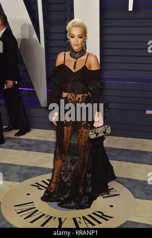 Los Angeles, CA - le 24 février : Rita Ora assiste à la 2019 Vanity Fair Oscar Party hosted by Radhika Jones à Wallis Annenberg Center for the Performing Arts le 24 février 2019 à Beverly Hills, Californie. Banque D'Images