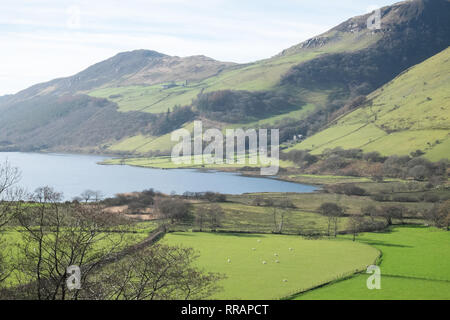 Galles. 25 févr. 2019. Météo France : journée d'hiver la plus chaude enregistrée dans le pays de Galles lors de cette journée. Photo de montagne Cadair Cader Idris et Tal-y-Llyn Lake Comté de Gwynedd au Pays de Galles Snowdonia Welsh Crédit : Paul Quayle/Alamy Live News Banque D'Images