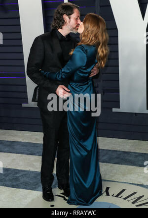 BEVERLY HILLS, LOS ANGELES, CA, USA - 24 février : Darren Le Gallo et femme / actrice Amy Adams arrivent à la Vanity Fair Oscar Party 2019 tenue à l'Wallis Annenberg Center for the Performing Arts le 24 février 2019 à Beverly Hills, Los Angeles, Californie, États-Unis. (Photo par Xavier Collin/Image Press Office) Banque D'Images