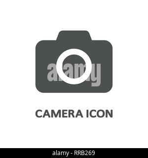 Icône de l'appareil photo dans le style plat isolé sur fond gris. Symbole de l'appareil photo pour votre web site design, logo, l'app, l'assurance-chômage. Vector illustration. EPS10 Illustration de Vecteur