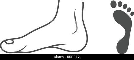 Des pieds en santé. Empreinte écologique isolé sur un fond blanc. Vector Illustration. Illustration de Vecteur