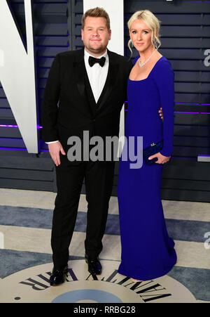 Cordon et Julia James Carey participant à la Vanity Fair Oscar Party organisée à l'Annenberg Center for the Performing Arts à Beverly Hills, Los Angeles, Californie, USA. Banque D'Images