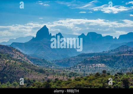 Merveilleux et unique paysage près de montagnes du Simien en Ethiopie Banque D'Images