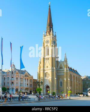 NOVI SAD, SERBIE - Aug 26, 2017 : les gens à la place de la liberté. Novi Sad est la deuxième plus grande ville de Serbie. Banque D'Images